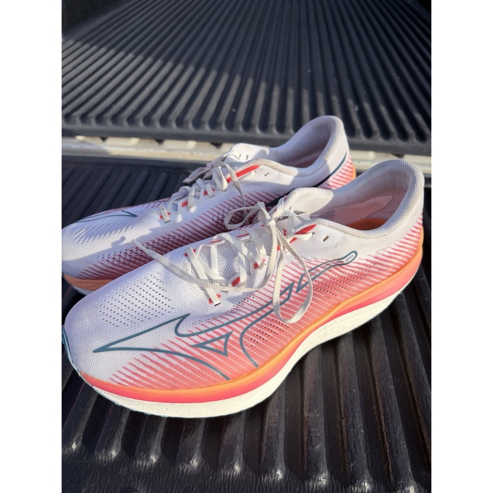 Mizuno Wave Rebellion Flash Mens Running Shoes Sz 14 White Orange J1GC231701